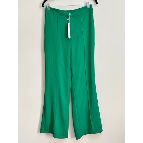 NWT Green Comfy Wide Leg Office Career Trouser Pants Women’s  size 12 - Picture 1 of 9